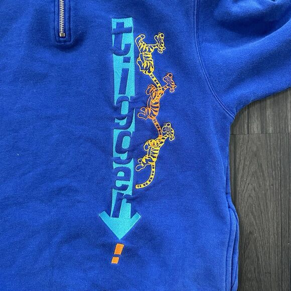 VTG Disney Winnie The Pooh Tigger Unisex 1/4 Zip Fleece Size Small Embroidered - Picture 4 of 10